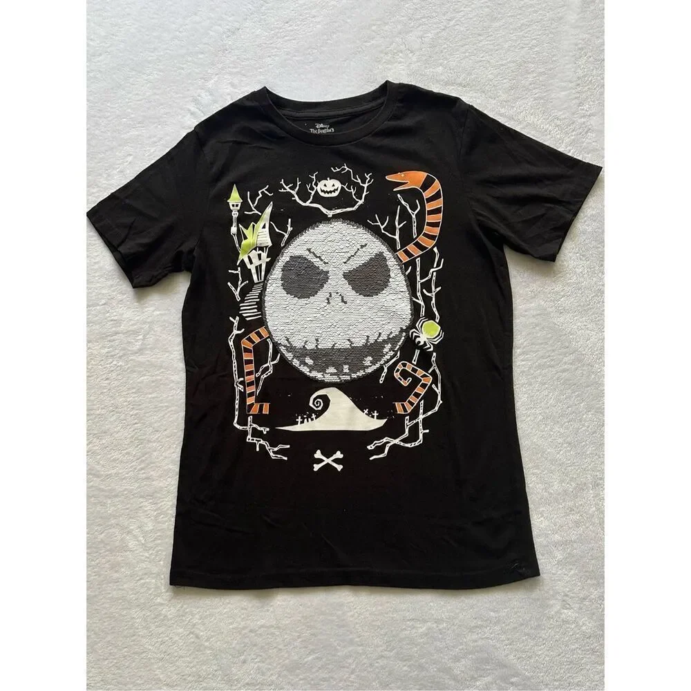 Disney’s Nightmare before Christmas Jack Skellington kids ‘flip’ sequin top size